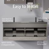 60" Floating Bathroom Vanity with Sink, Modern Wall-Mounted Bathroom Storage Vanity Cabinet with W1573P155849