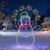 5FT Fun Juggling Snowman Christmas Yard Decorations, Pre-lit 2D Animated Snowman with 358 LED 52375497