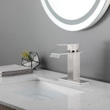 Waterfall Spout Bathroom Faucet,Single Handle Bathroom Vanity Sink Faucet W2287P185569