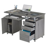 ZNTS Complete Workstation Computer Desk with Storage, Grey 74539286