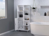 White 9-Shelf Linen Cabinet B062P175040