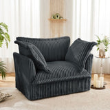 Slip-covered Armchair with 1 Big Back Cushion and 2 Big Toss Pillows, Single Deep Seat Comfy Single W3041P292344