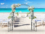 2-in-1 Garden Arbor with Gate - Latchable Double DoorsSide Trellis, Galvanized Metal, Black 93168274