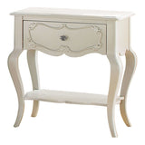 Pearl White 1-Drawer Nightstand with Shelf B062P209006