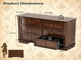 () Double-Row 6-Drawer Chest Painted MDF Drawer Unit Painted Drawer Dresser 71136412