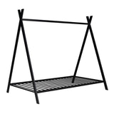 House Bed Tent Bed Frame Twin Size Metal Floor Play House Bed with Slat for Kids Girls Boys , No Box WF286773AAB