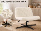 Criss Cross Office Chair, No Wheels Armless Swivel, Wide Seat Criss Cross Chair for Home Office & 12809920