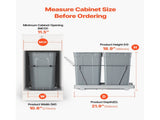 Cabinet Pullout Garbage Bin, 27QTx2 Dual Under Sink Waste Disposal and Recycling Unit, Under Counter 06987763