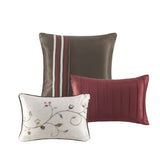 Embroidered 7 Piece Comforter Set Red King B03596927