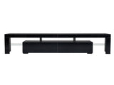 70.8 Inch Black TV Stand with RGB 16-Color LED Lights and USB Port - 2 Drawers Media Console, UV 02338459