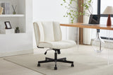 ZNTS Armless Desk Chairs with Wheels Office Chair Vanity Chair with Technical Cloth Adjustable Swivel W2725P207683