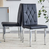 ZNTS 2 piece set of black armless dining chairs brings a touch of elegance and mystery to the dining area W1151132022