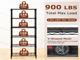 6-Tier Heavy-Duty Metal Wire Shelving, 900LBS Total Capacity Storage Rack with Adjustable Shelves, 37464144