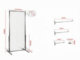 2-Pack 2' x 5.6' Gridwall Display Tower, Double-Sided Floorstanding Rack with T-Base & Clips 92322734