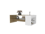 Galatia Coffee Table, 1 Shelf, Natural Oak / White B097P474259
