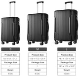 Luggage Sets 3 Piece, Expandable Hard shell ABS Suitcases Double Spinner, Travel luggage Set N730P296765B