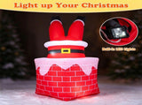 6.2FT Inflatable Christmas Santa Stuck in Chimney with Animated Kicking Legs & LED Lights, 08127773