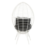 Black and White Patio Chair with Removable Cushion B062P182690