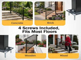 Matte black 3-tier ABS plastic handrail for patio stairs 20453346