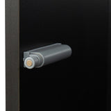 Black side cabinet with aluminum strip lamp,With large storage space W33140088