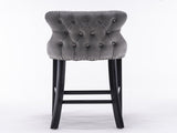 Furniture,Contemporary Velvet Upholstered Wing-Back Barstools with Button Tufted Decoration and 56021290