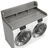 Washer Dryer Countertop, Laundry Wood Shelf Topper with Edge, 54" Width x 27.5" Depth Double Layer W2641P309101