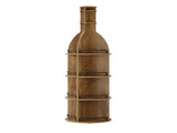 75 Inch Round Wine Cabinet with Shelves and Hanging Goblet Holder, Wine Rack 22556324