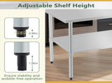 Profeeshaw Stainless Steel Prep & Work Table, 30x48 Inches, with Backsplash and Adjustable W1422P252477