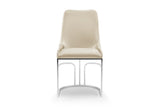Emrald Modern Style 2PC Dinning Chairs made with wood and Steel Legs Beige B009P298424