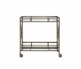 Kristensen Mirrored & Antique Gold Finish Serving Cart B2726P287299