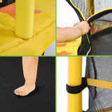 ZNTS 55 Inch Kids Trampoline with Safety Enclosure Net, 4.5FT Outdoor Indoor Trampoline for Kids 72438627