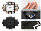 Decor Picture Frame Collage Clock 12 Photo Display Slots Wall Mounted Chic Farmhouse Wall Decor 09697869