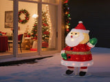 3.3FT Lighted Santa Claus Waving Hand Christmas Yard Decorations, Pre-lit Pull Up Santa with 100 15985310