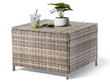 Outdoor PE Wicker Side Table with Storage, Patio Rattan End Table Square 36043080