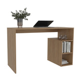 ZNTS Solid 47" Wide Four Shelves Writting Desk, Home Office, Living Room, Gamer Desk Natural Oak B070P254784