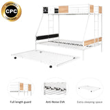 Metal Twin over Full Bunk Bed with Trundle/ Heavy-duty Sturdy Metal/ Noise Reduced/ Safety W42752429