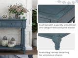 Series Console Table Traditional Design with Two Drawers and Bottom Shelf 25384136