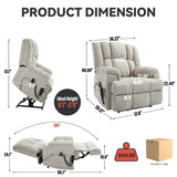 Dual Motor Heat Massage Infinite Position Up to 350 LBS Electric Power Lift Recliners with W3224P288434