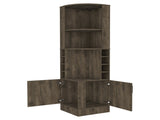 Dark Brown 8-Bottle 2-Shelf Bar Cabinet B062P202124