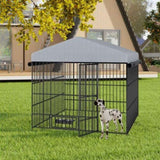 Large Dog Kennel Outdoor Pet Pens Dogs Run Enclosure Animal Hutch Metal Coop Fence with Roof W1820P321938