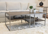 ZNTS Padena Metal Frame Wood Living Room Coffee Table with Shelf T2574P164650