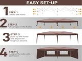 3 x 6m Two Windows Practical Waterproof Folding Tent Dark Coffee Folding Tent 74773807