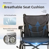 Foldable lightweight wheelchair. Equipped with double hand brakes. Adult wheelchair. Weighs only 27 W3121P297511