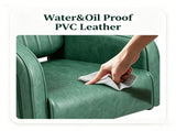 Green Pedicure Chair, PVC Upholstery with Iron Frame, Manual Recline, Equipped with Footrest & Foot 28129730
