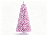 6 FT Pink Flocked PreLit Pencil Christmas Tree, 392 Branch Tips Artificial Fir Tree with 140 Warm 23193054
