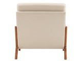 High Back Solid Wood Armrest Backrest Iron Frame Linen Indoor Leisure Chair 31656855