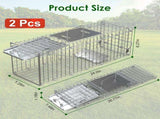 2PCS 24 Inch Humane Live Animal Trap Cage, Galvanized Steel Catch and Release Trap for Squirrel, 49318074