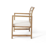 Outdoor Acacia Wood Club Chairs, 2-Pcs Set, Natural Stained / White, 25.5"D x 24.5"W x 33.0"H 56836.00