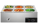 110V 1200W 3L*6 Stainless Steel Small Six Plates Heating Food Warming Soup Pool Silver 47456764