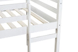 ZNTS Solid Wooden, Rubber Wooden Twin Loft Bed with Ladder, Bed Platform of Strengthened Slats , White W504P190951